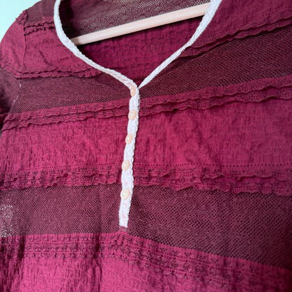 Burgundy Lace Henley ALT Katherine Pierce/Elena Gilbert - Picture 4 of 7